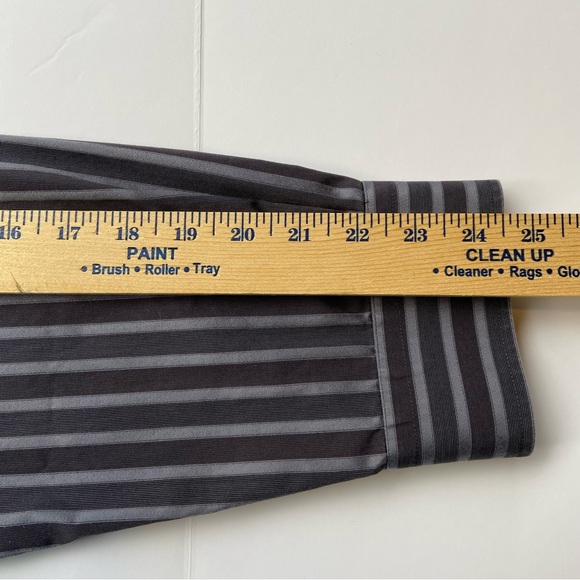 FORSYTE OF CANADA Gray/Black Striped Long Sleeve Button Up Dress Shirt Size L - Picture 8 of 12